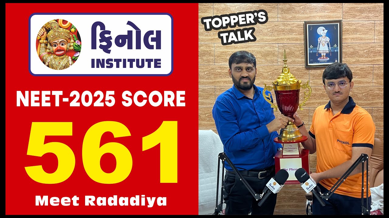 NEET-2025 topper · Secret talk — The Phenol Institute, Rajkot.